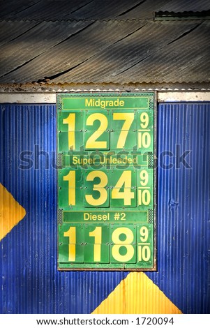Gas Prices:  Gasoline Price Sign from the 