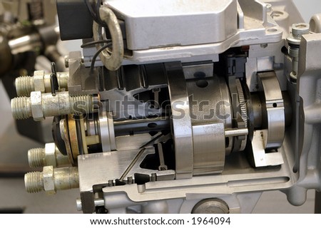 The cut of a diesel engine part