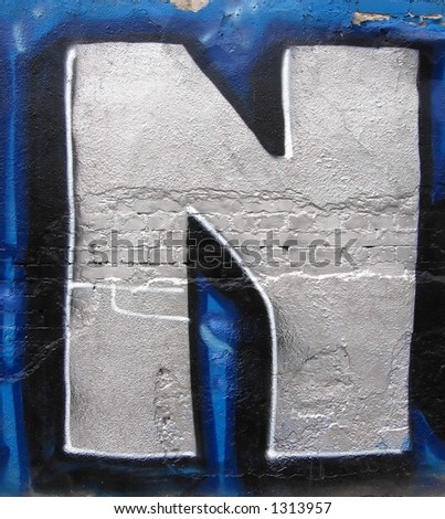 graffiti letters alphabet n. photo : graffiti, letter N