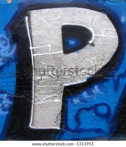 stock photo graffiti letter P