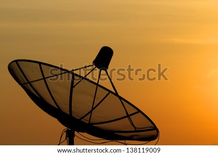 Sunrise close to the satellite dish