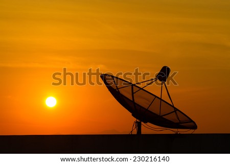 Sunrise close to the satellite dish