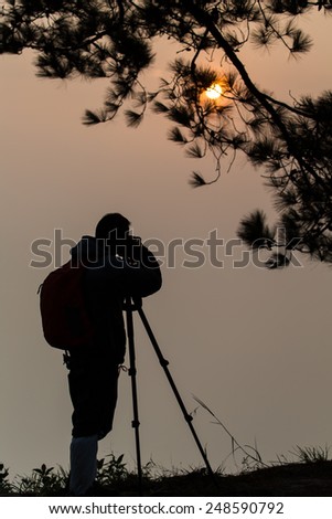 photography guests Sunset at Phu Kradueng in Loei province, Thailand