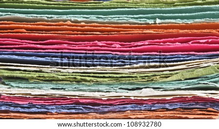 Recycled natural paper vibrant colors