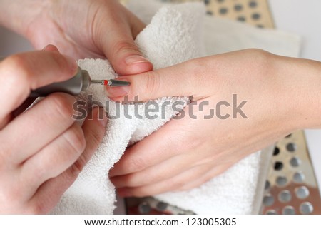 Step by step manicure, polishing