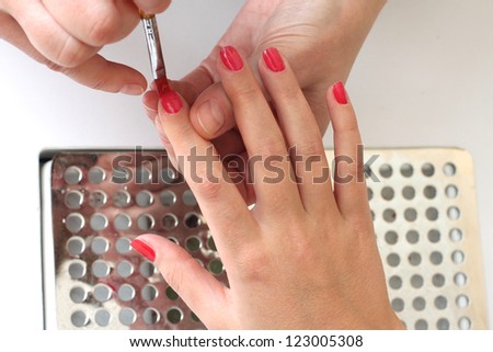 Step by step manicure, coloring