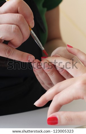 Step by step manicure, coloring
