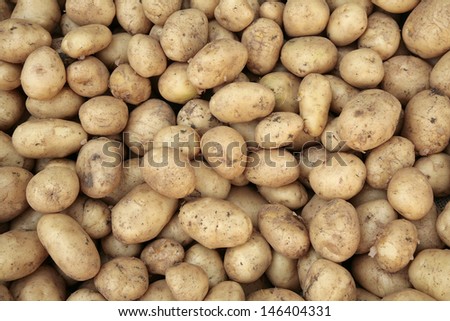 Potatoes background, India market