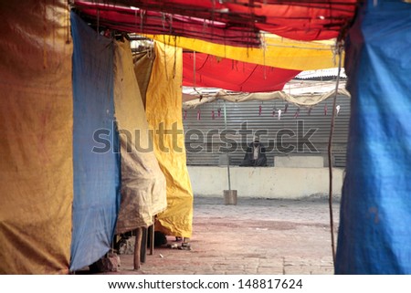 Market tents, Indian village