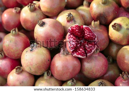 Fresh red pomegranate background