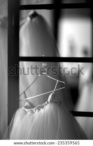Dance skirt on a hanger, monochrome