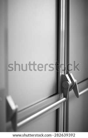 Modern hospital door with a handle