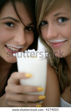 girls with mustaches. girls with milk mustaches,