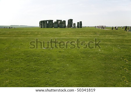 Stone Hedge with grass and sky - England