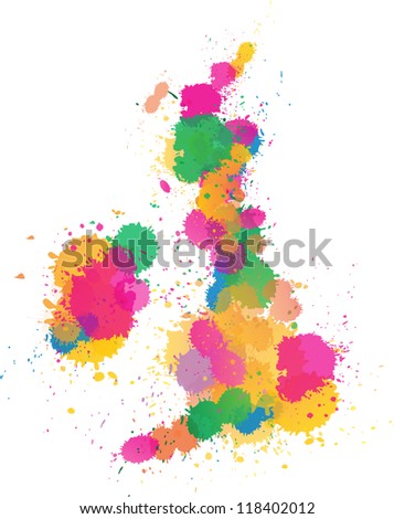 United Kingdom Paint splattered
