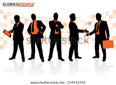 Business People in Team Poses Business People is a new series of High End business graphics that are updated every month. Each Element is placed on a separate layer for easy to use editing.
