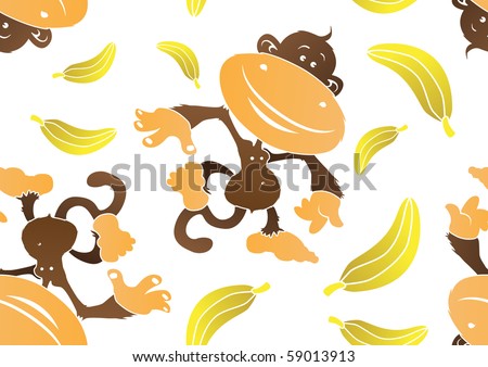 Clip Art Monkey With Banana. stock vector : Funky Monkey