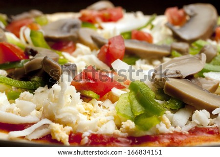 Tasty vegetable pizza close up, isolated