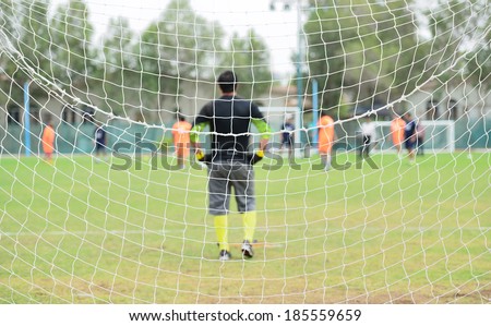 Football net during a football mach