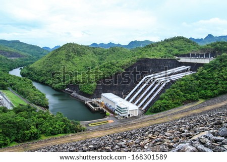 Hydro Power Electric Dam In Thailand, The Large Dam To Generate Electricity.