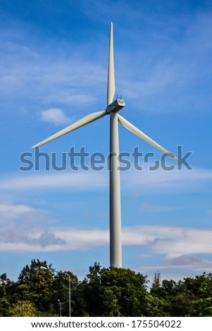 powerful and ecological energy concept .Industrial wind installation