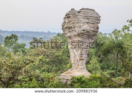 stone in Chaiyaphum, Thailand. with sky background. One of the sightseeing attraction location in Thailand