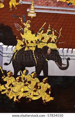 Soldier and Elephant of war,thai style