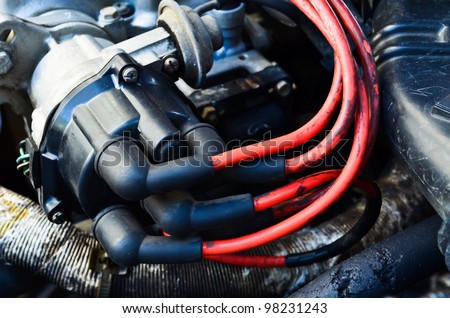 distributor cap with silicone wires car parts