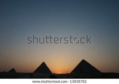 Sunset over gizah pyramids - Cairo