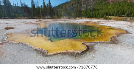 USA, Wyoming,Yellowstone National Park, colorful hot spring