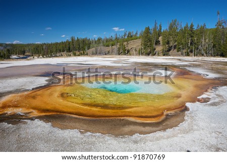 USA, Wyoming,Yellowstone National Park, chromatic spring