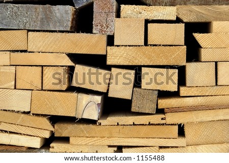 Abstract of wood ends in a lumber yard.