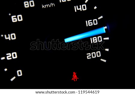 seat belt warning speed meter