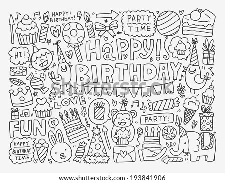 Doodle Birthday party background Doodle Birthday party background
