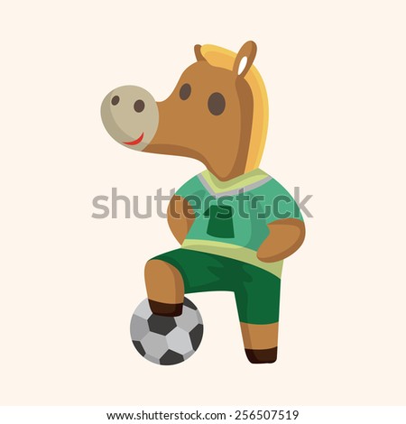 Animal horse doing sports cartoon theme elements