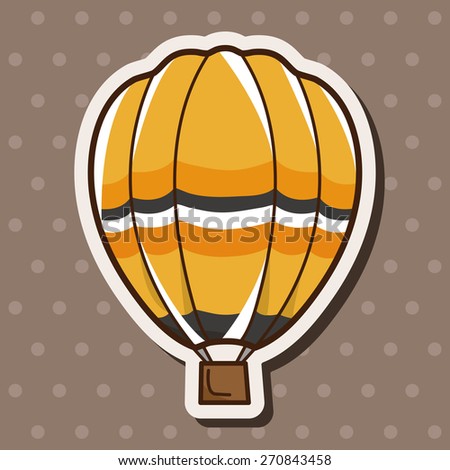 style hot air ballon, cartoon stickers icon