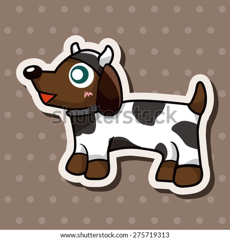 animal dog cartoon , cartoon sticker icon