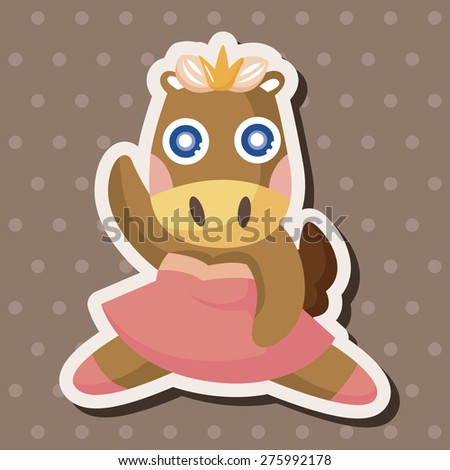 animal horse dancing cartoon , cartoon sticker icon