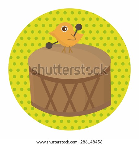 animal bird playing instrument cartoon theme elements