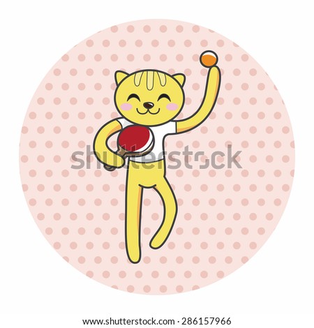 Animal cat doing sports cartoon theme elements
