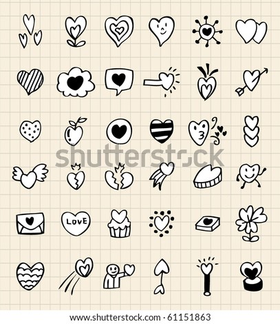 love pics to draw. stock vector : hand draw love