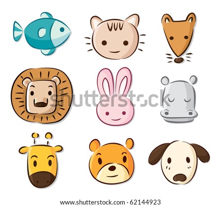 how to draw cute cartoon animals with. stock vector : cute cartoon