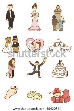stock vector cartoon wedding icon