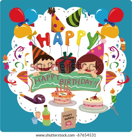 Birthday Card Stock Vector 67654531 : Shutterstock