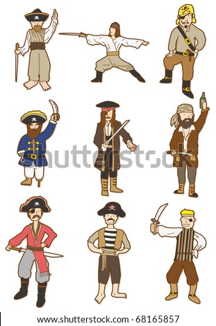 Cartoon Pirate Icon Stock Vector Illustration 68165857 : Shutterstock