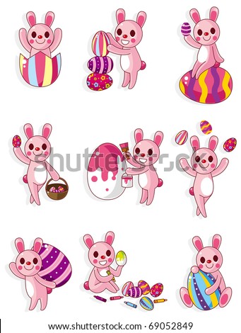 pictures of easter bunnies and eggs. cartoon easter bunnies and