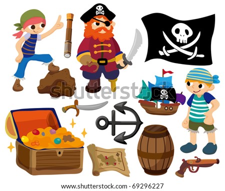 Cartoon Pirate Icon Stock Vector Illustration 69296227 : Shutterstock