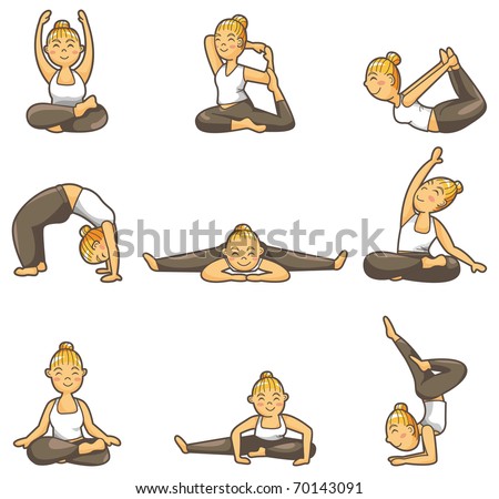 Cartoon Yoga Girl Icon Stock Vector Illustration 70143091 : Shutterstock