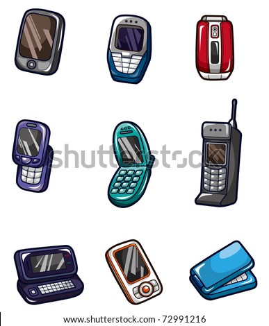 Cartoon Mobile Phone Icon Stock Vector Illustration 72991216 : Shutterstock