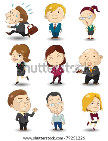 cartoon office workers icon